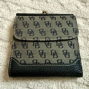 Dooney & Bourke Monogrammed Kiss Lock Compact Wallet